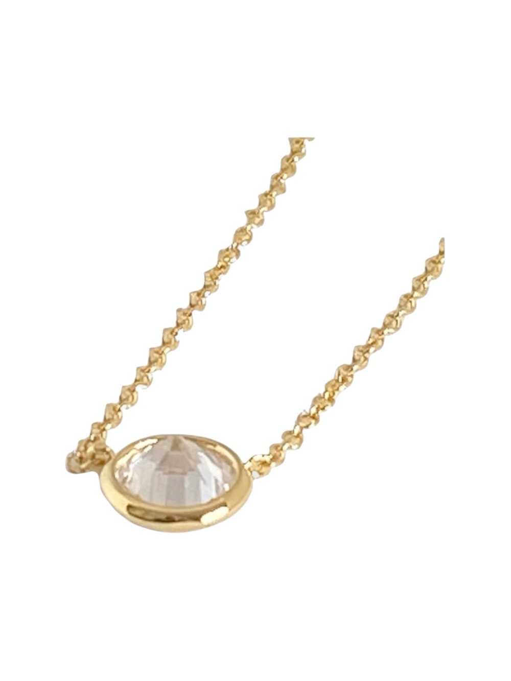 new Lassaire ☺︎︎ Bezel Set Simulated Diamond Necklace ☺︎︎ 18K Gold Plated 925 SS - Picture 14 of 16